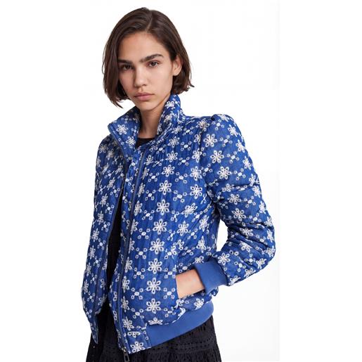 Desigual, giacca padded con pizzo, blu, l