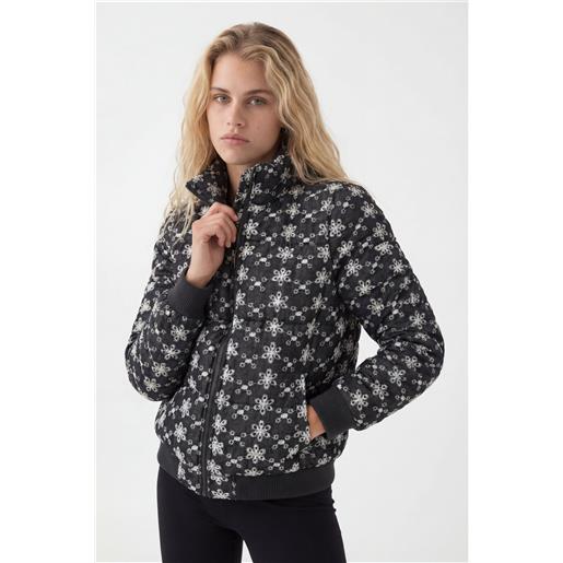 Desigual, giacca padded con pizzo, nero, l