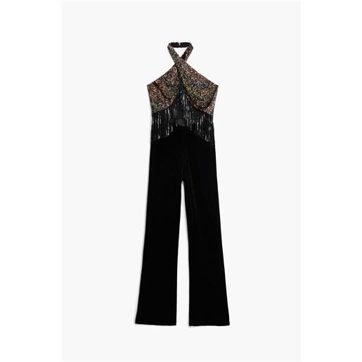 Desigual, tuta due pezzi, poliestere, nero, xl