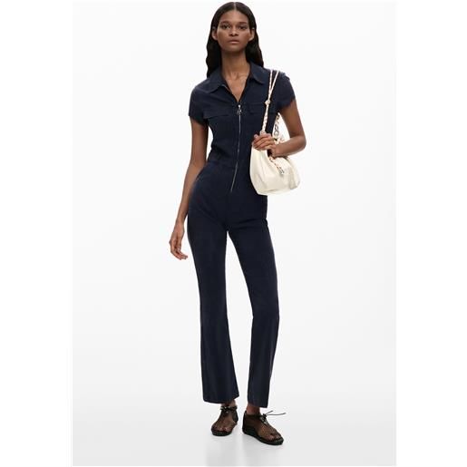 Desigual, tuta lunga con cerniera, donna, blu, l