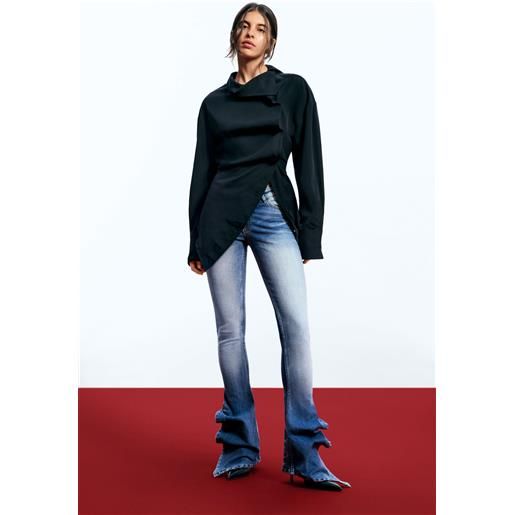 Desigual, camicia asimmetrica egonlab, lyocell, nero, l