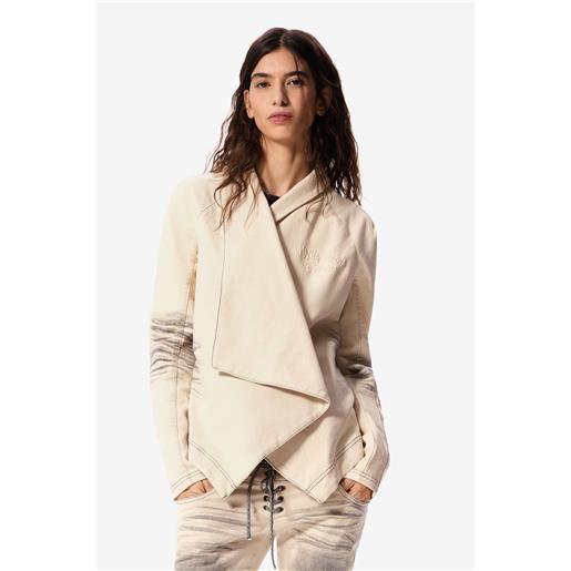 Desigual, cappotto asimmetrico masha popova, cotone, bianco, l