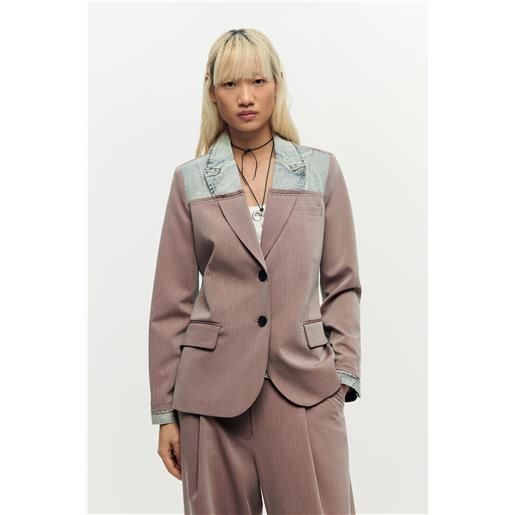 Desigual, blazer cappotto riciclato, rosso, l