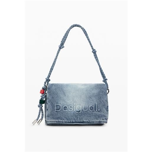 Desigual Tracolla In Denim Blu Donna - Borsa A Spalla Con Manico E Chiusura Zip - 4