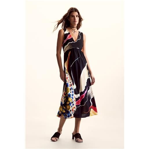 Desigual, abito disegnato da mr. Christian lacroix, donna, nero, s