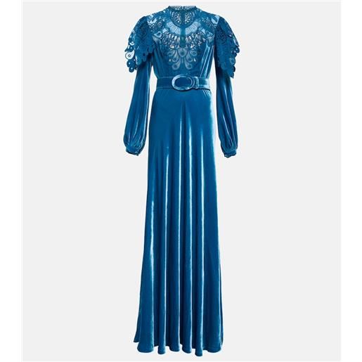 Costarellos abito lungo in velluto