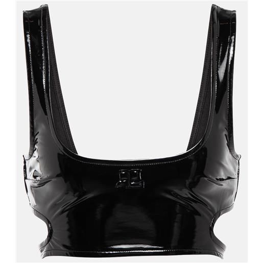 Courreges courrã¨ges top cropped in similpelle con cut-out