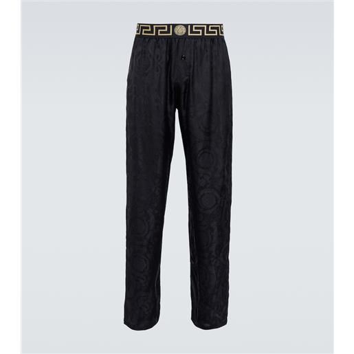Versace pantaloni pigiama barocco in twill