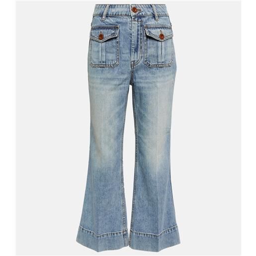 Zimmermann jeans flared cropped raie