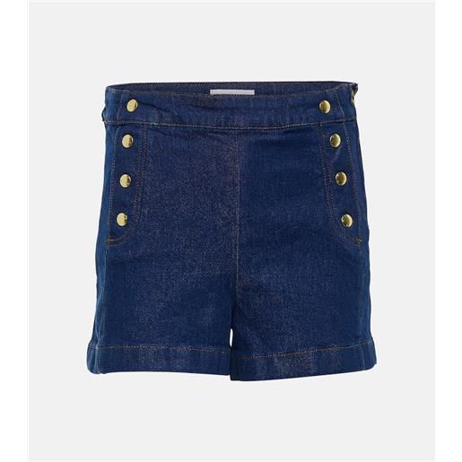 Frame shorts di jeans sailor a vita alta
