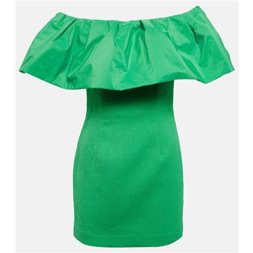 Rebecca Vallance miniabito rumi con scollo bardot