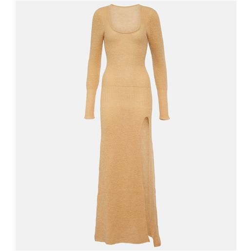 Jacquemus abito lungo dao in misto mohair e alpaca