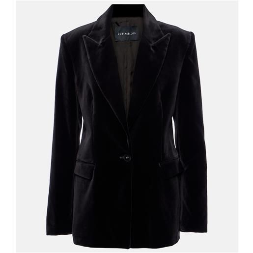 Costarellos blazer azura in velluto di cotone