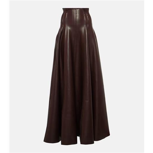 Norma Kamali gonna lunga grace in similpelle a pieghe