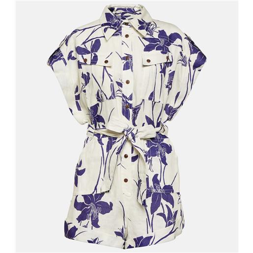 Zimmermann jumpsuit corta acadian in lino