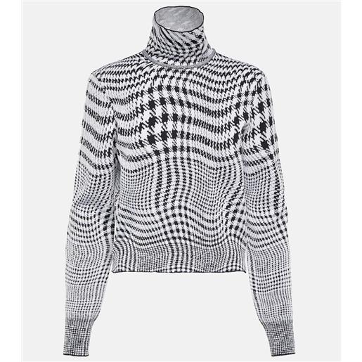 Burberry dolcevita in misto lana pied-de-poule