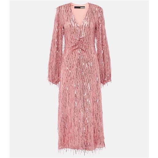 Rotate abito midi con paillettes