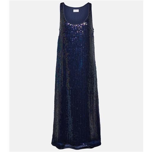 Velvet abito midi alena con paillettes