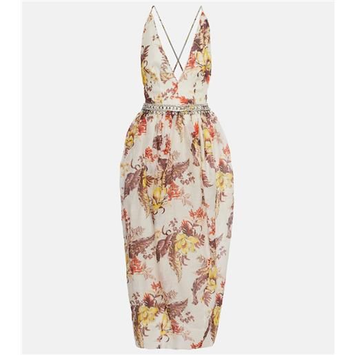 Zimmermann abito midi matchmaker con stampa