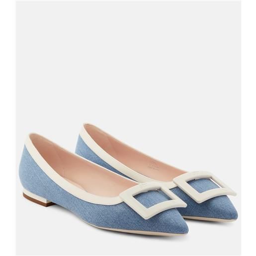 Roger Vivier ballerine in denim con pelle
