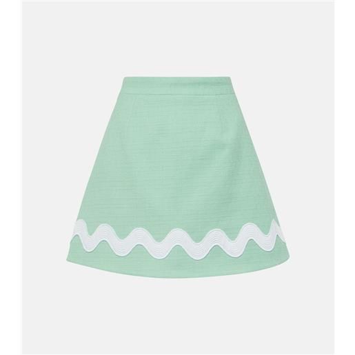 Patou minigonna in tweed di misto cotone