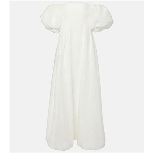 Rebecca Vallance abito lungo matchmaker con scollo bardot