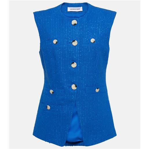 Veronica Beard gilet tamara in tweed di misto cotone