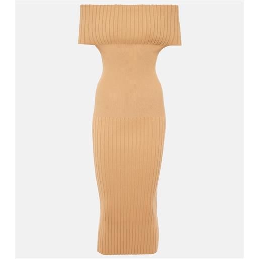 Sportmax abito midi con scollo bardot