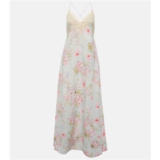 Zimmermann abito lungo halliday con pizzo e stampa