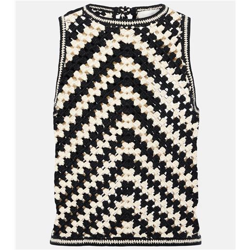 Zimmermann top halliday in crochet di cotone