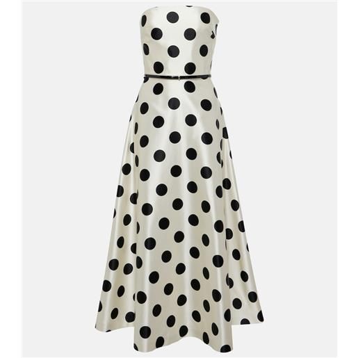 Max Mara abito lungo cippo in cotone e seta a pois