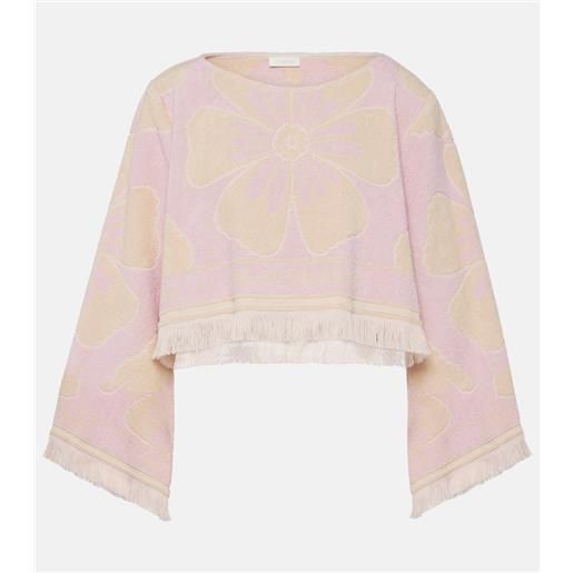 Zimmermann top cropped pop in spugna di cotone