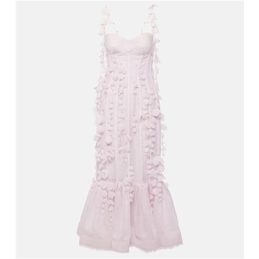 Zimmermann abito midi in lino e seta