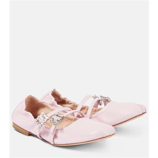 Roger Vivier ballerine mary jane in pelle con cristalli