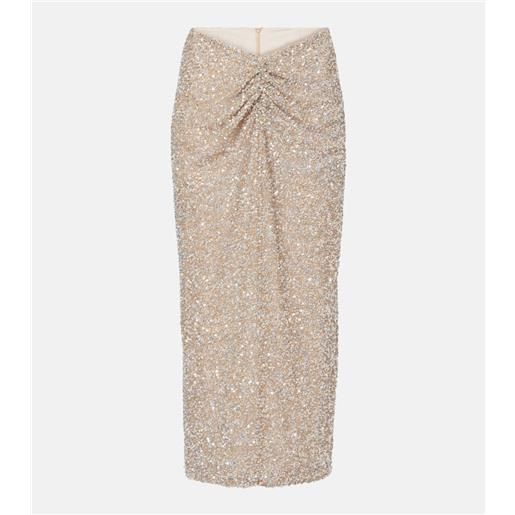 Costarellos gonna midi zuri con paillettes