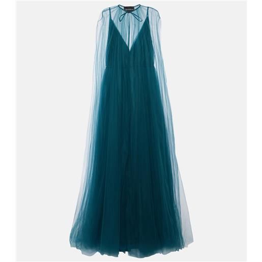 Costarellos abito lungo cassandra in tulle