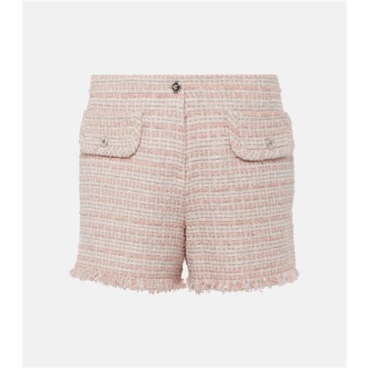 Versace shorts in tweed con frange