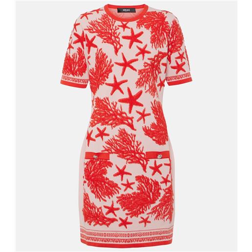 Versace miniabito barocco sea in jacquard