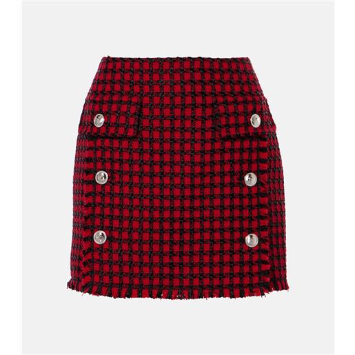 Versace minigonna in tweed a quadri