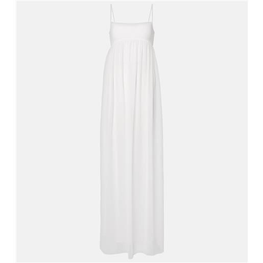 Jacquemus abito lungo peplo in jersey e mussola