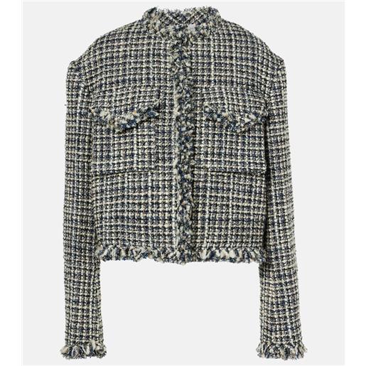 Sacai giacca in tweed di misto lana