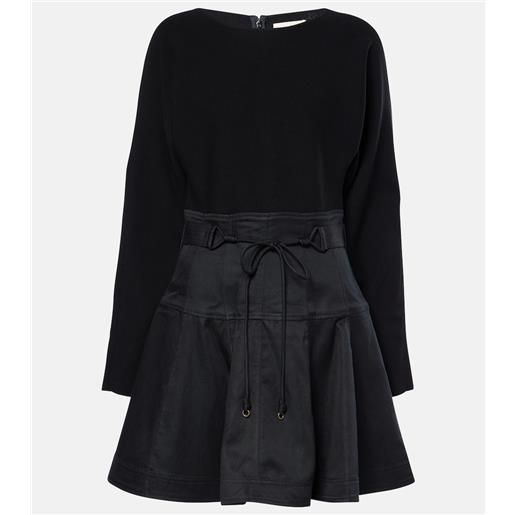 Ulla Johnson abito corto aremi con finiture in twill