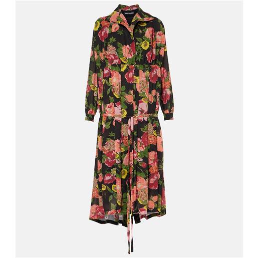Junya Watanabe abito midi in georgette e jersey