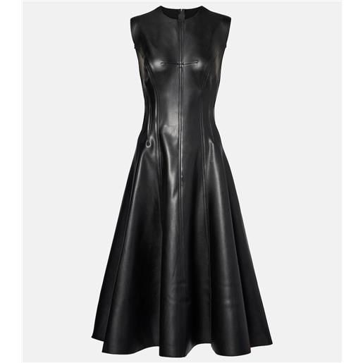 Norma Kamali abito midi grace in similpelle