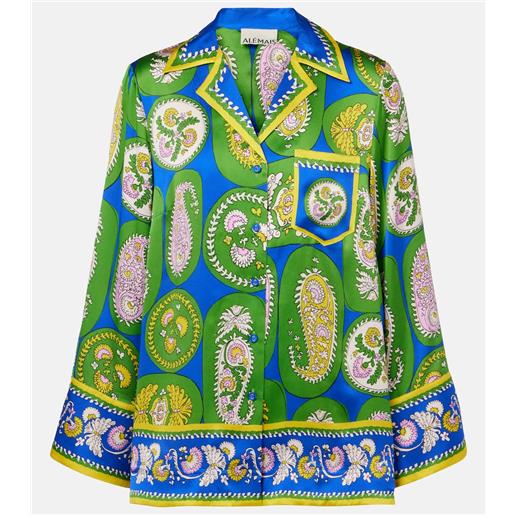 Alemais alémais camicia in satin di seta con stampa