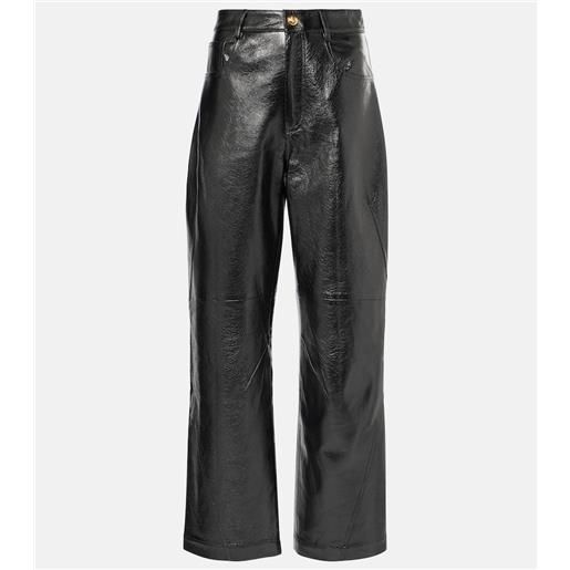 Jacques Wei pantaloni a gamba larga in pelle