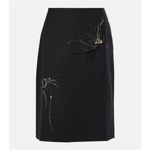Jacques Wei gonna a tubino in lana con paillettes
