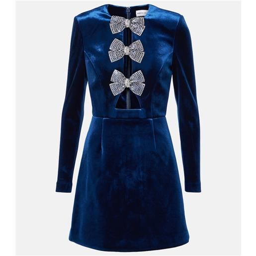 Rebecca Vallance abito corto vivicia in velluto con cut-out
