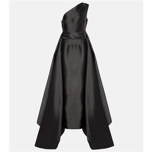 Solace London abito lungo monospalla in twill