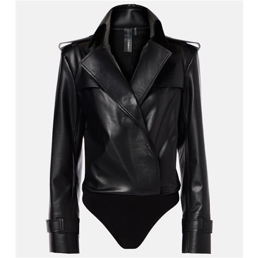 Norma Kamali body in similpelle